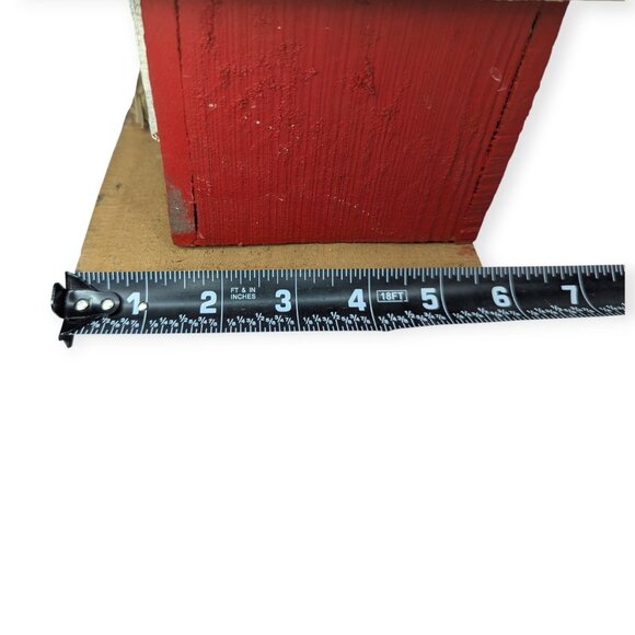 Vintage 1998 Garden Gate Designs Red & White Wood Barn Birdhouse Never Used 12" - Picture 11 of 12